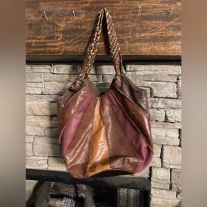 Vintage Leather SAK purse - boho hippy style‎